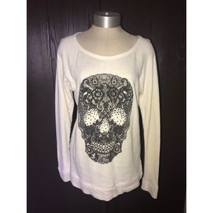 White Skull Sweater